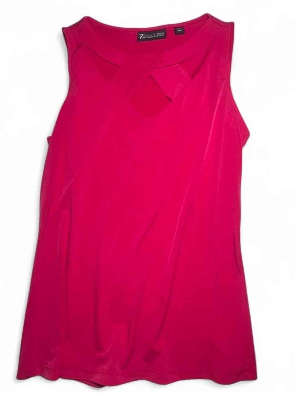 7th Avenue Hot Pink Sleeveless Y2K Top with Notch Detail